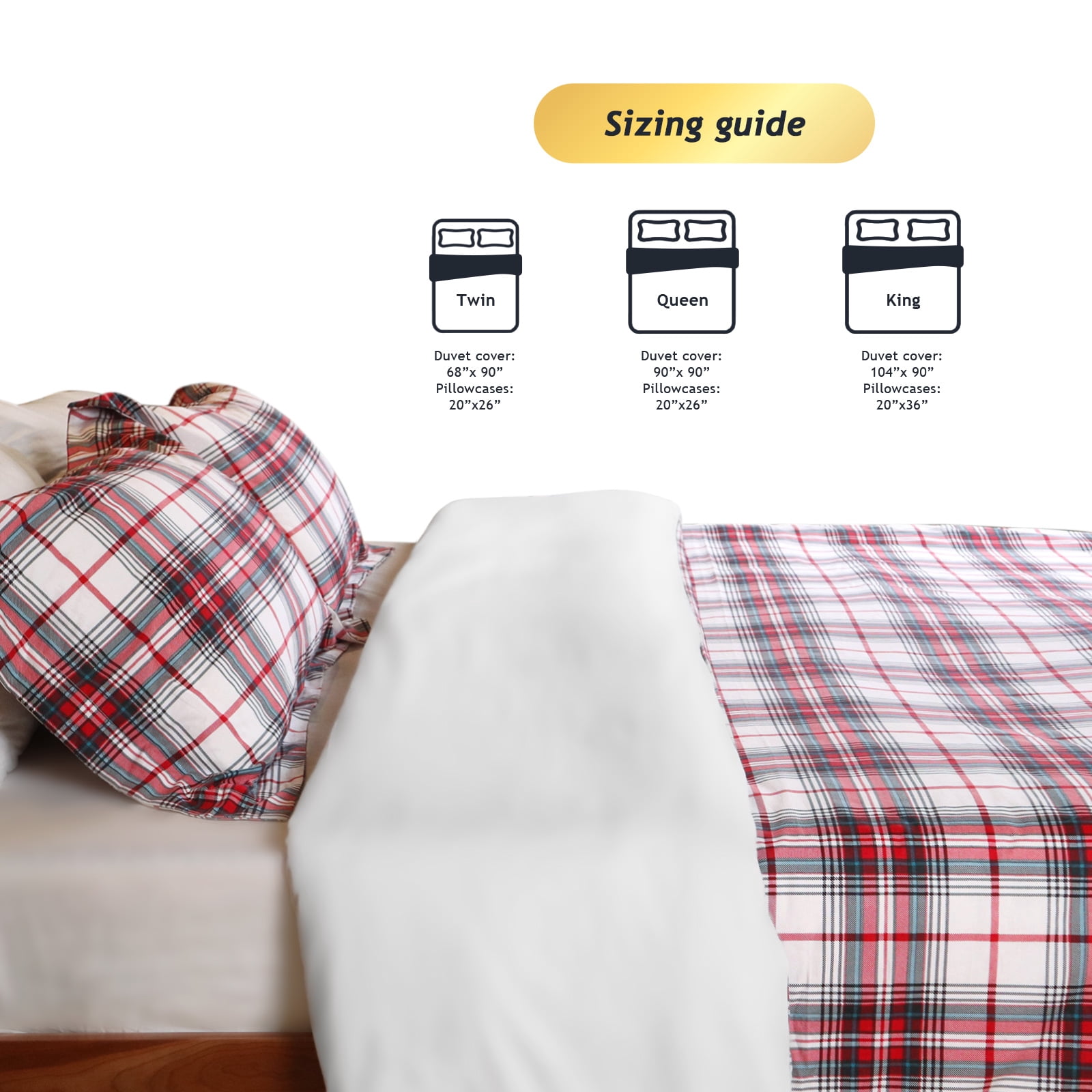 Gogreen Luxury 100% Cotton Twin Duvet Cover Floral, Soft & Breathable 2 Pieces Twin Bedding Sets, Pattern Twin Comfy Duvet Cover, with Zipper Closure, Includes 1 x Pillowcase, 1 x Duvet Cover