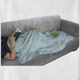 thumbnail image 6 of Flower Soft Flannel Fleece Throw Blanket, Yellow Flower Chrysanthemum on a Blue Abstract and Romantic, Cozy Plush for Indoor and Outdoor Use, 70" x 90", Pale Yellow Olive Green, by Ambesonne, 6 of 6