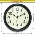 thumbnail image 6 of Infinity Instruments Nostalgic Plastic 9.5" Business/Office Indoor Wall Clock with Silent Movement, Black, 6 of 6