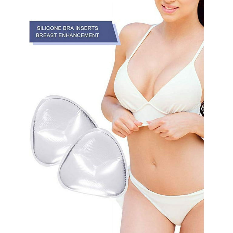 1 Pair Silicone Triangle Push-up Breast Pads Cleavage Enhancer Swimsuit,  Bikini and Bra Inserts for Summer(Clear/L)