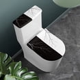 thumbnail image 2 of FOR U DESIGNS Black and White Pattern 2 Pack Toilet Lid Cover with Toilet Tank Lid Cover, Adjustable Toilet Seat Covers Fits Most 15-21" Round Oblong and Elongated Toilet Seat,Easy to Clean, 2 of 8