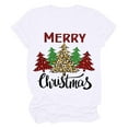 thumbnail image 2 of OKBOP Black Tops For Women Sexy,Casual Round Neck Short-Sleeved Christmas Tree Printed T-Shirt Top Blouse Purple Shirt For Women, 2 of 7
