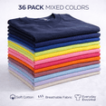 thumbnail image 4 of SOCKS'NBULK Mens Cotton Crew Neck Short Sleeve T-Shirts Mix Colors Bulk (36 Pack Mix, Large), 4 of 7