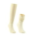 thumbnail image 3 of Slouchy Socks for Women, Yigetop Medium High Tube Bubble Socks Fashionable and Versatile Socks Men and Women Socks of The Same Style Scrunch Socks Women Beige One Size, 3 of 3
