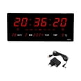 thumbnail image 2 of Reloj despertador rectangular montado en la pared con fecha, calendario, reloj digital con pantalla LED grande para almacén, garaje, aula, decoración, 2 of 9