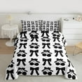 thumbnail image 3 of Homewish Cute Cartoon Bowtie Full Size Comforter Sets,Sweet Berry Bedding Comforter Set,White Black Bedding Sets For Girls Kids,Ultra Soft Home Decor Reversible,3pcs, 3 of 9