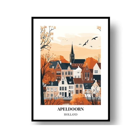 Apeldoorn Travel Poster, Holland Wall Art, Unframed Paper Poster 8x10in