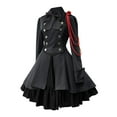 thumbnail image 1 of 2025 Robe pour Femmes Style Rétro Vêtements pour Hommes Couleur Unie Robe à Manches Trompette Grande Taille Corset Longue Princesse, 1 of 4