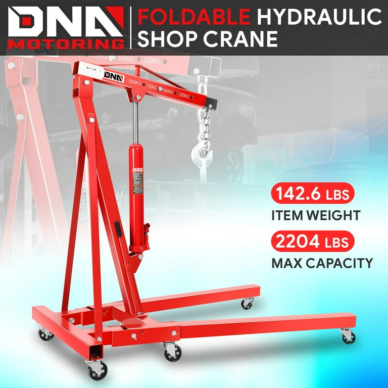 DNA Motoring 1 Ton Foldable Hydraulic Engine Hoist Cherry