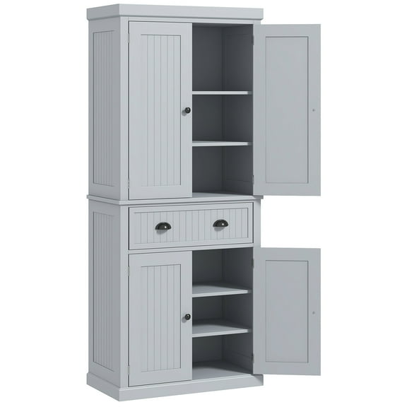 HOMCOM 72" Kitchen Pantry Storage Cabinet with Drawer, Adjustable Shelves