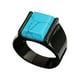 thumbnail image 2 of Sonducket Anillo de acero de titanio, joyería Rectangular, piedra de dedo de moda de acero, ónices negros, personalidad de moda, regalos de Ropa, zapatos y accesorios Miscelánea Turquesa Negro, 2 of 6