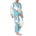 thumbnail image 2 of Fotbe Three White Geese Pijama de Hombre con Estampado de Manga Larga, Conjunto de 2 Piezas, Ropa de Dormir Suave y Cómoda con Bolsillos-X-Large, 2 of 7