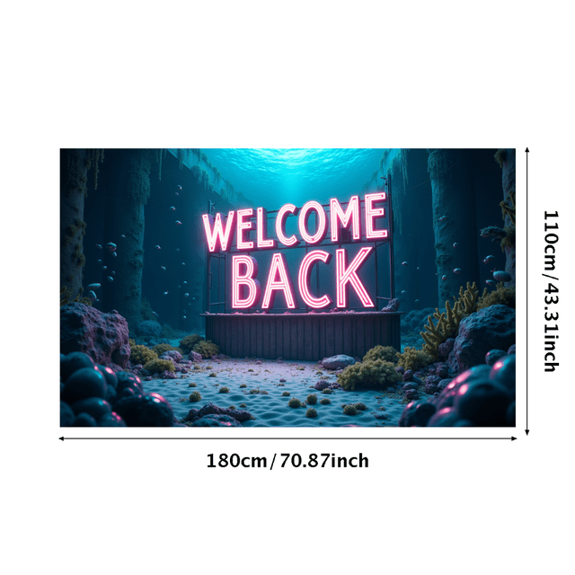 3D Style Welcome Back Banner Party Background Decorations for Reunion Events Celebration Photo Shoots Festival Openings