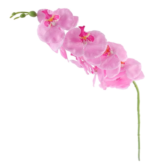 Pink Artificial Orchid Flower Plant for Home Decoration, Realistic Silk Floral Arrangement