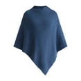 thumbnail image 5 of Time and Tru Women's Mock Neck Poncho, S/M, Blue, 5 of 5
