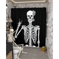 thumbnail image 5 of Halloween Funny Skull Skeleton Victory Rose Shower Curtain Set ，Waterproof Fabric Shower Curtains Shower Curtains for Bathroom,Bathroom Decor 36"x72", 5 of 6