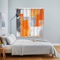 thumbnail image 4 of Burnt Orange Grey Kitchen Curtains 84 Inch Length, Modern Oil Painted Abstract Art Grommet Top Bedroom Living Room Curtains, Light Filtering Cafe Curtain Drapes 2 Panels Set 104''x84'', 4 of 9