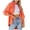Orange, variant on LYXSSBYX Jackets for Women Clearance Women Fashion Turndown Collar Long Sleeve Hoodeless Casual Outwear Jackets Loose Coat