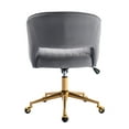 thumbnail image 3 of Home Office Computer Desk Chair ,Velvet Accent Armchair,Adjustable Swivel Task Stool with Gold Plating Base, 3 of 7