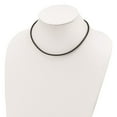 thumbnail image 4 of 925 Sterling Silver Cord & Leather Chain Necklace Rhodium-plated 16 inch 3 mm Black, 4 of 4