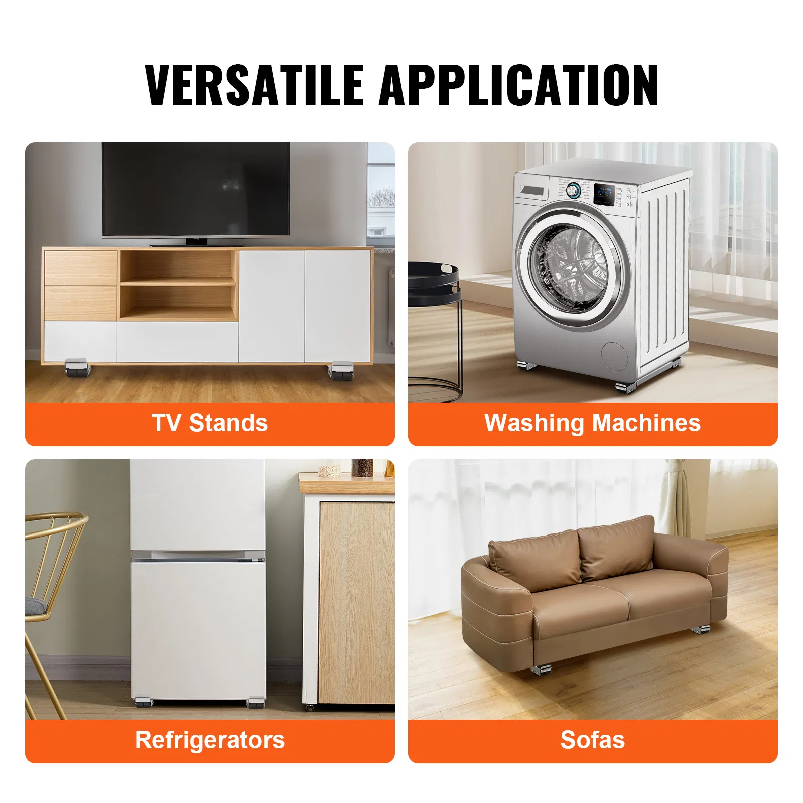 Heavy-Duty Extendable Appliance Rollers for Easy Moving of Washers,Refrigerators,and Dryers-660 lbs Load Capacity Mobile Furniture Dolly in White
