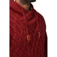 thumbnail image 4 of X RAY JEANS Mens Cable Knit Cowl Neck Sweater, Burgundy, 2XL, 4 of 5