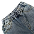 thumbnail image 4 of KIDSCOOL SPACE Toddler & Big Girls Jeans, 18M-13T Simple Desgin Ribbed Waist Stretch Denim Pants,Light Blue,3-4 Years, 4 of 6