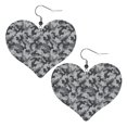 thumbnail image 6 of Heart Shaped Leather Earrings Grey Camouflage Print Leather Earrings Jewelry Gifts For Women, 6 of 6