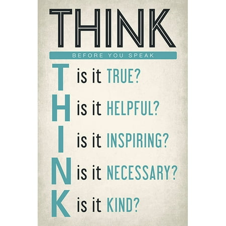 Large Poster Combo Pack Classroom - Think Before You Speak, motivational classroom poster