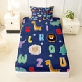 thumbnail image 3 of Erosebridal Dinosaur Elephant Giraffe Twin Sheet Sets,Multicolor Letter Lovely Cute Animals Bedding For Boys Kids 3 Pieces, 3 of 6