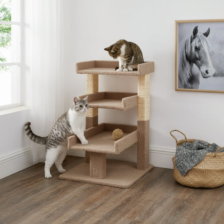 Naomi Home 4-Tier Cat Tree with Climbing Pet Post, Indoor Multi