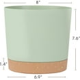 thumbnail image 5 of 8'' Plastic Flower Planter Pots Set of 2 Indoor Outdoor Planters with Drainage Saucer for Garden Home (Green & White, 8 inch), 5 of 9