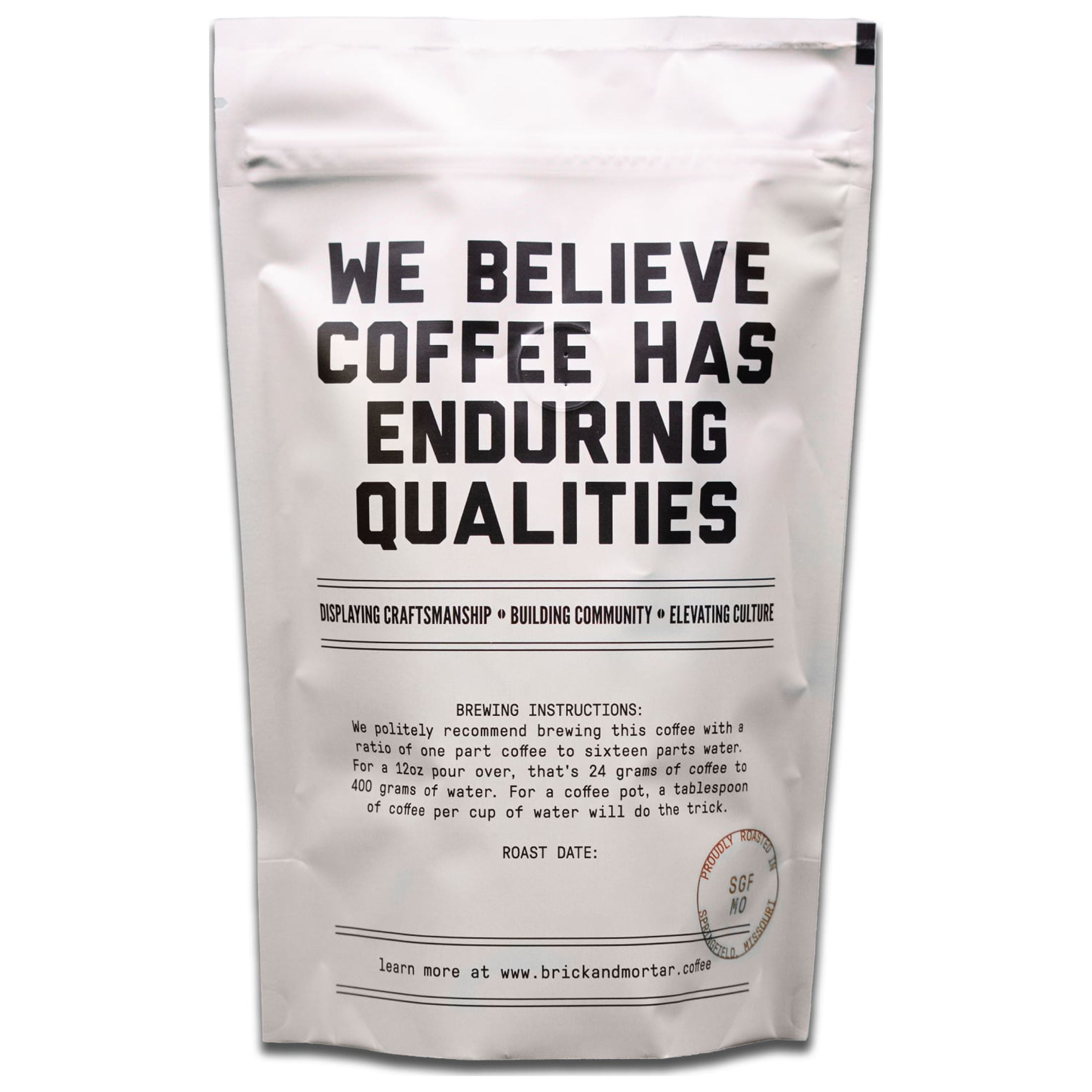 Local Brick and Mortar Coffee, Single Origin, Light Roast, Whole Bean, 8.8 oz