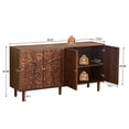 thumbnail image 4 of WIRRYTOR 59" Vintage Sideboard Cabinet with Floral Embossed Doors, 4 Doors Accent Storage Buffet Credenza TV Stand with Solid Wood Legs, Walnut, 4 of 10