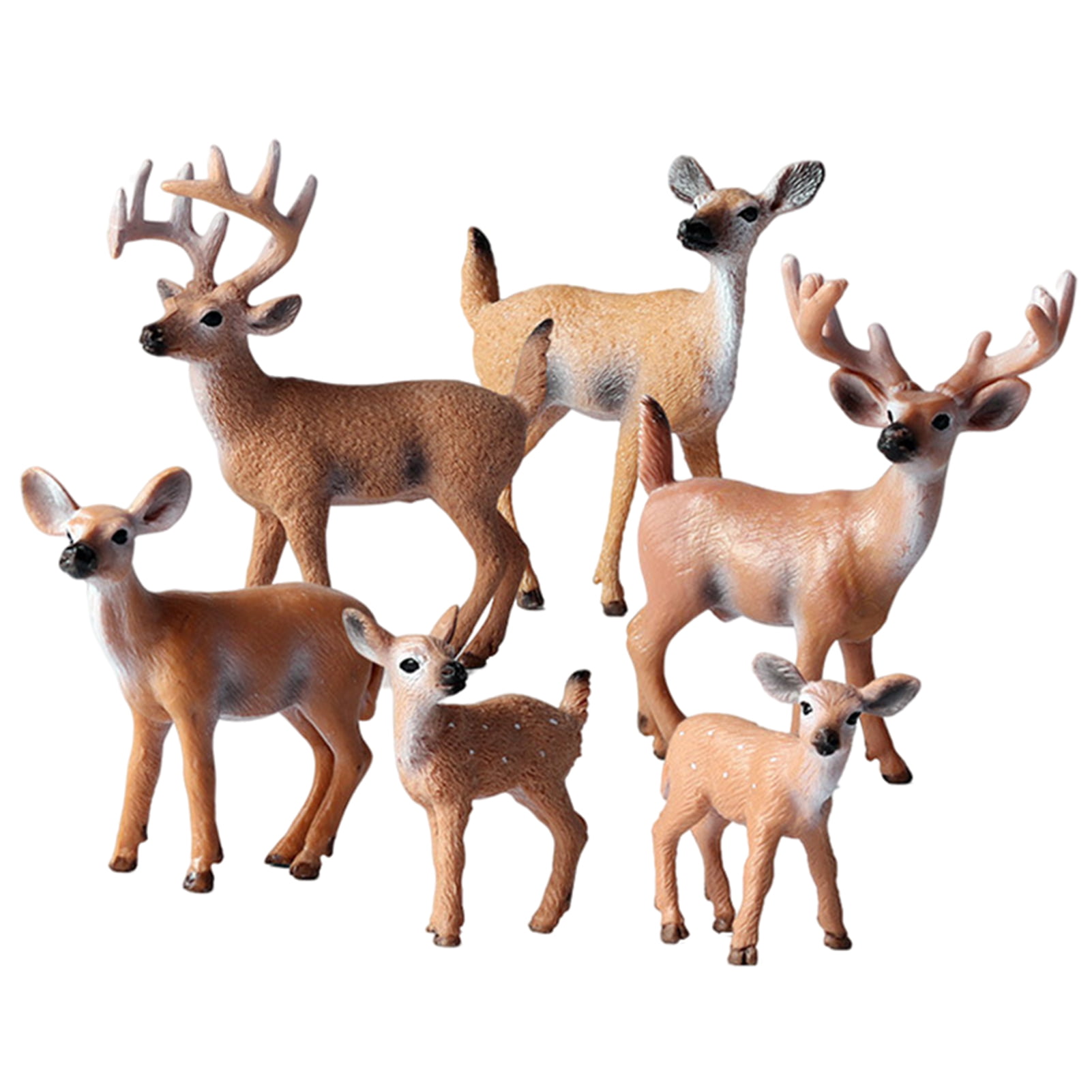Sika Deer Figurine Animal Figurine sika Deer Toy Cake Decoration Birthday Gift Party Decoration 6 Deer Figurine Toys