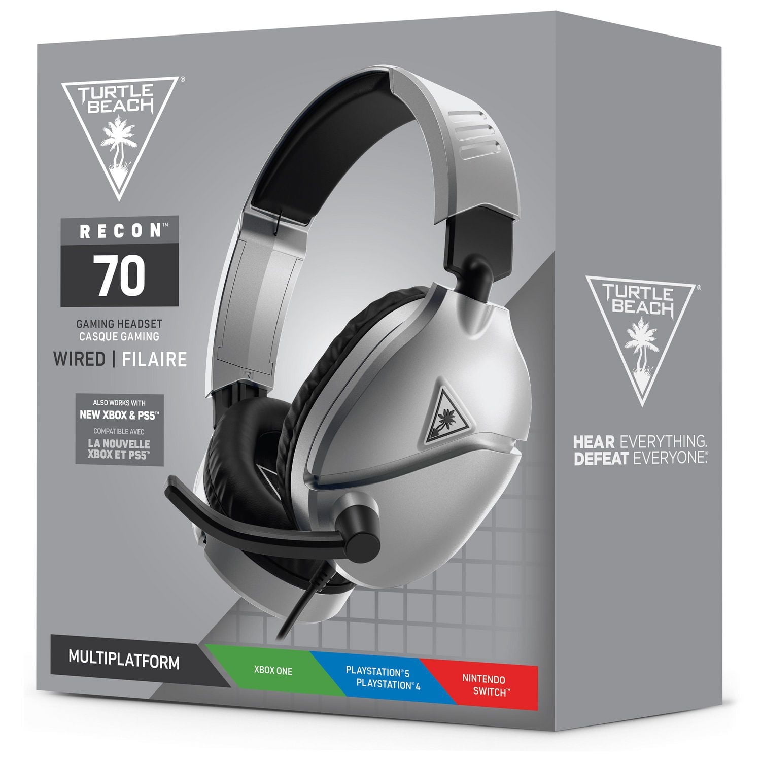 Turtle Beach® Recon 70 Silver Gaming Headset PS4™ Pro, PS4™ PS5™ Xbox  One Xbox Series X|S Mobile, PlayStation