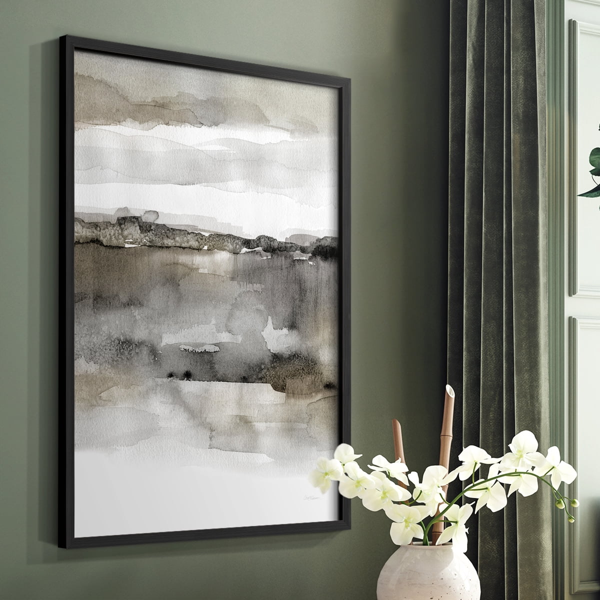 Neutral Harmony in Black Solid Wood 11 x 14 Framed Print