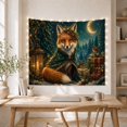 thumbnail image 5 of Fox Sitting by Lanterns in Moonlit Forest, Cozy Fantasy Style for Animal Lovers, Woodland Animal Wall Art, Christmas Gift, Tapestry Wall Hanging for Bedroom and Dorm, 5 of 7
