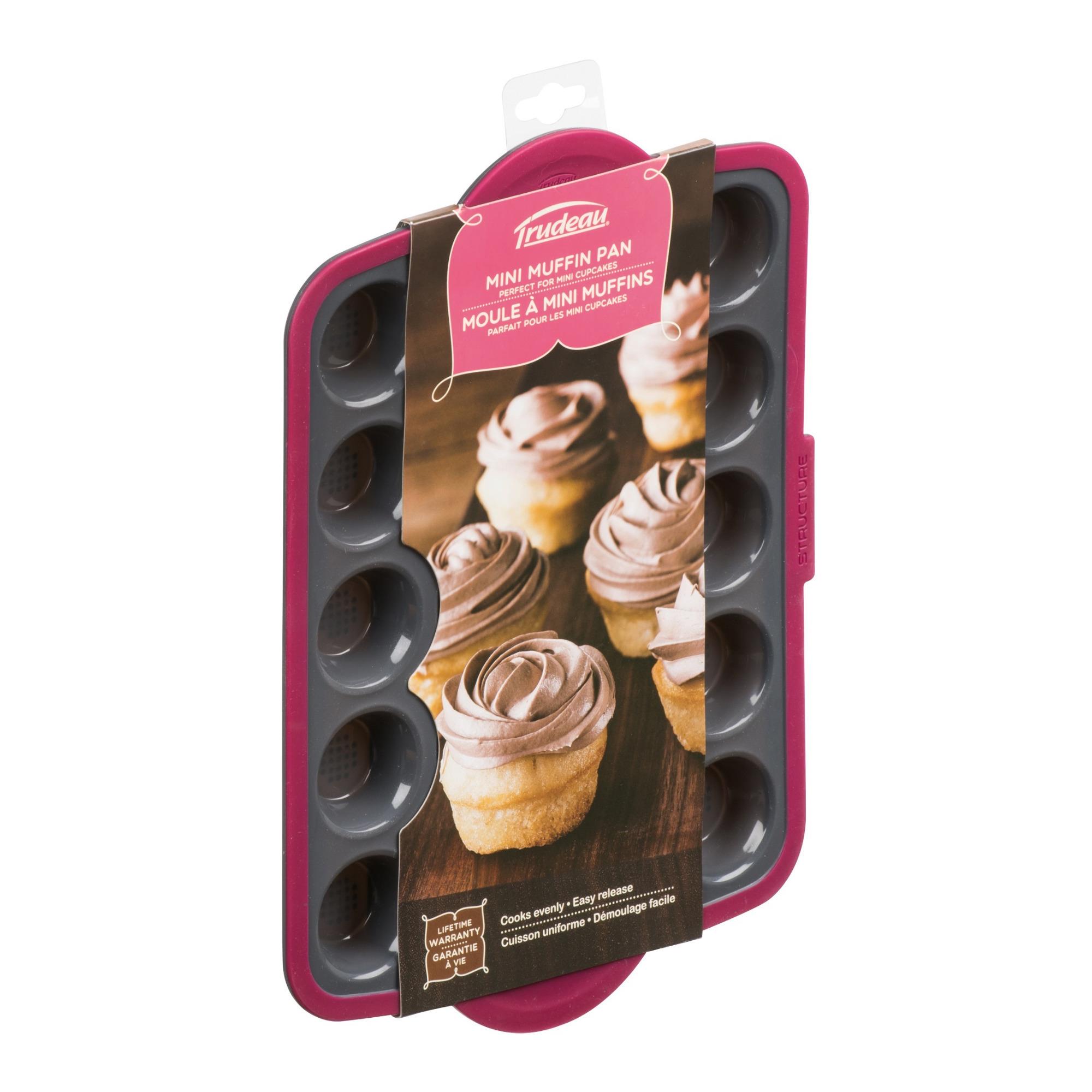 Trudeau Maison Structure Pro Mini Muffin Pan Fuchsia/Gray-20 Cavity