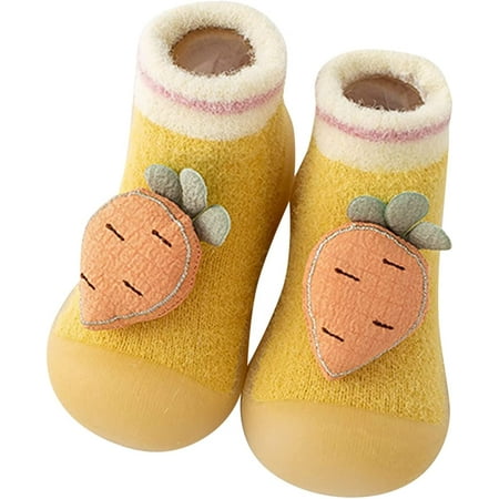 

QWZNDZGR Baby Grip Sock Shoe Soft Winter Warm Thick Non Slip Indoor Slipper Shoes Socks Booties with Grips Baby Registry Gifts