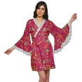 thumbnail image 1 of Moomaya Peignoir Imprimé pour Femmes Robe de Chambre Courte en Coton Peignoir d'Été, 1 of 6