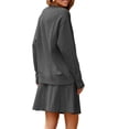 thumbnail image 3 of Fall Winter Long Sleeve Women 2 Piece  Skirt Sets Solid Color Knit Sweater and Mini Skirt Set, 3 of 6