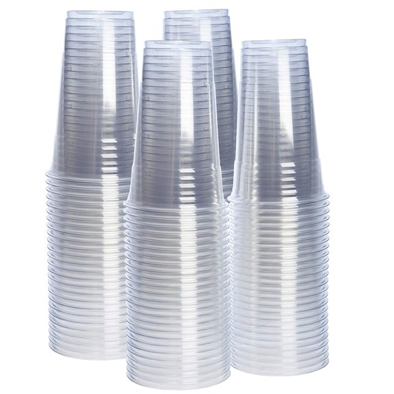 Comfy Package [100 Pack - 24 oz.] Crystal Clear PET Plastic Cups