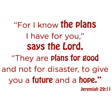 Jeremiah 29:11 For I know the plans I have for… Vinyl Decal Sticker Quote - Small - Dark Red