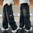 thumbnail image 2 of Boys Baggy Jeans Baggy Cargo Pants High Waisted Wide Leg with Pocket Classic Fit Pull-On Boys 7-8 Years Clothes Boys Fashion, 2 of 9