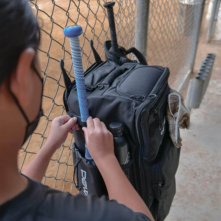 PowerNet Odyssey Softball Baseball Bag, Rolling Backpack with 4
