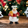 thumbnail image 6 of Kuntesetty Chef Santa Claus Statue Collectible Christmas Decor for Holiday Desk Cabinet Holding Bread, 6 of 9