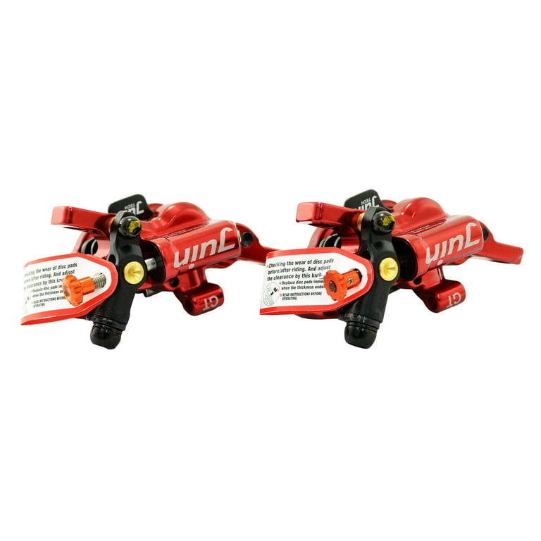ブレーキ JUIN TECH GT-P 4 Pistons Road CX Hydraulic Disc Brake Caliper Set (F+R), Red, JT2411 JUIN TECH GT-P 4 Pistons Road CX Hydraulic Disc Brake Caliper Set