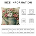 thumbnail image 5 of Vintage European Pink Flowers Cotton Linen Pillow Covers&nbsp;Sprinkled Kettle&nbsp;Plant Live Your Life Quote Words Throw Pillow Case Summer Home Sofa Couch Decor Cushion Cover, 5 of 5