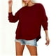 thumbnail image 3 of RKSTN Women's Long Sleeve Shirt Tops Oversized Crewneck Side Split Pullover T Shirt Top Womens Casual Solid Plus Size Raglan Relaxed Fits Loose Comfy Tee Shirt Fall Spring Clothes, 3 of 8